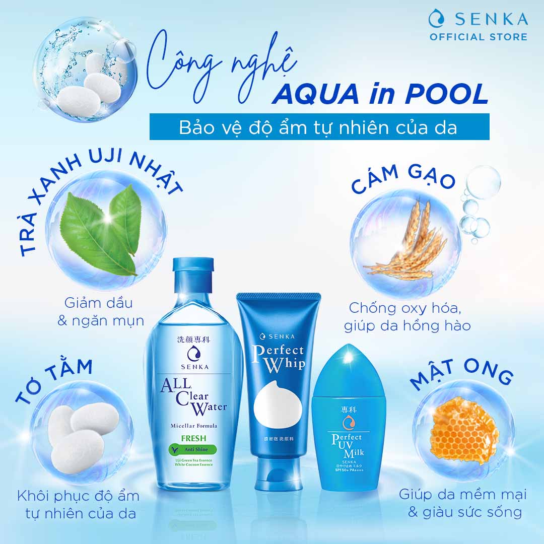 Combo Senka Làm Sạch Chống Nắng Senka