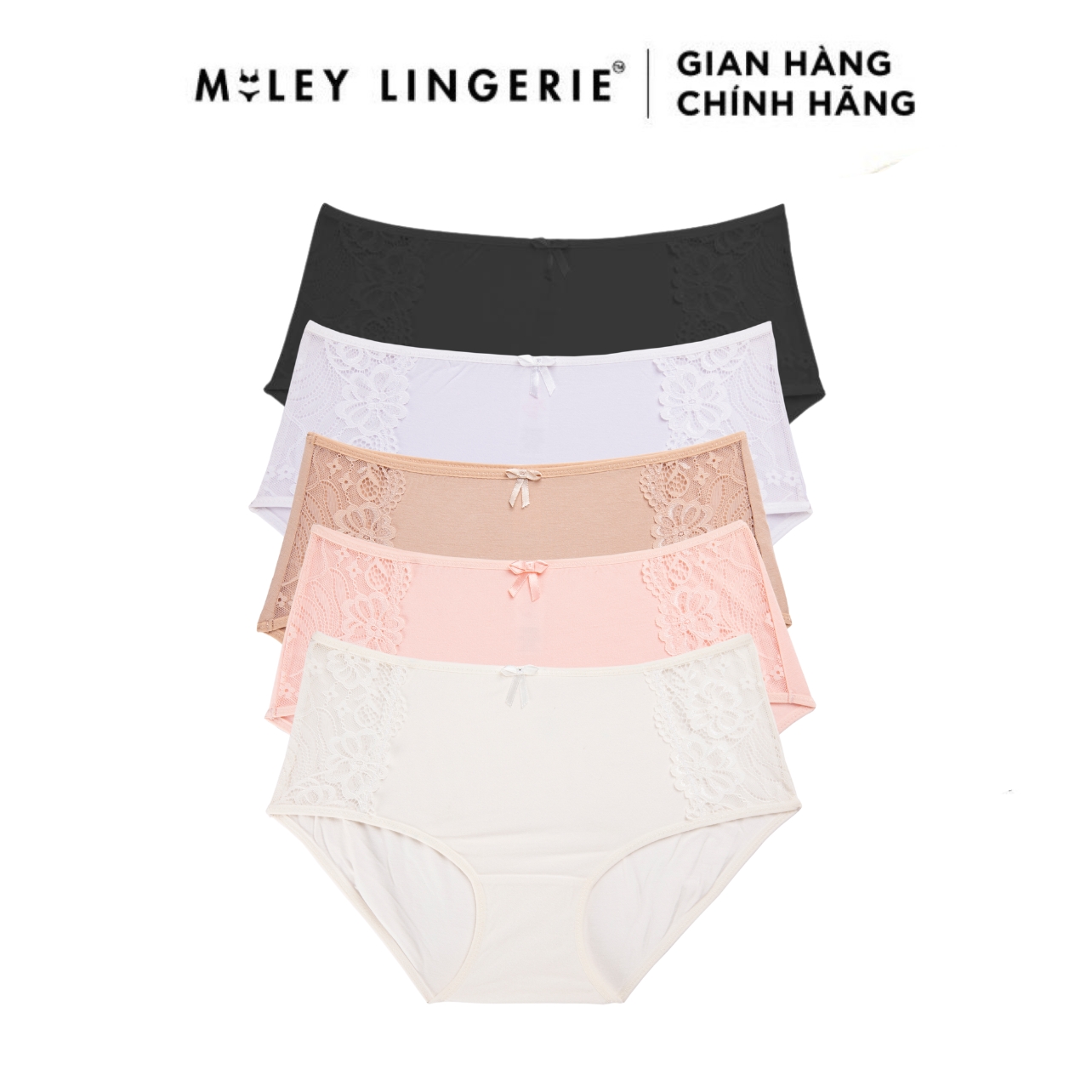 Bộ 5 Quần Lót Nữ Chất Liệu Modal Tự Nhiên Kháng Khuẩn Co Dãn Thoáng Mát Size S-XXXXXL Black-Basic Miley Lingerie