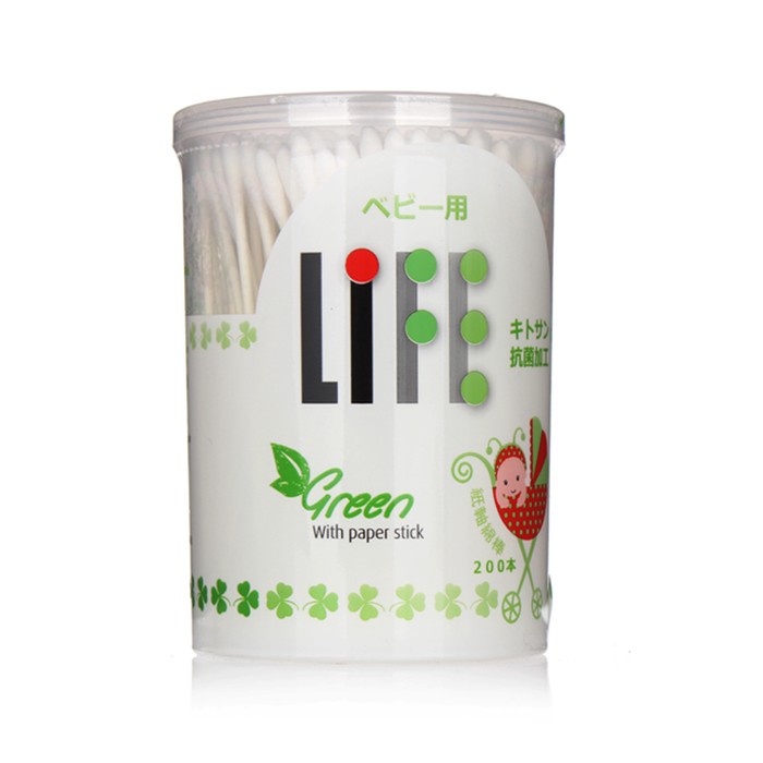 Tăm Bông Trẻ Em LIFE GREEN 200 chiếc