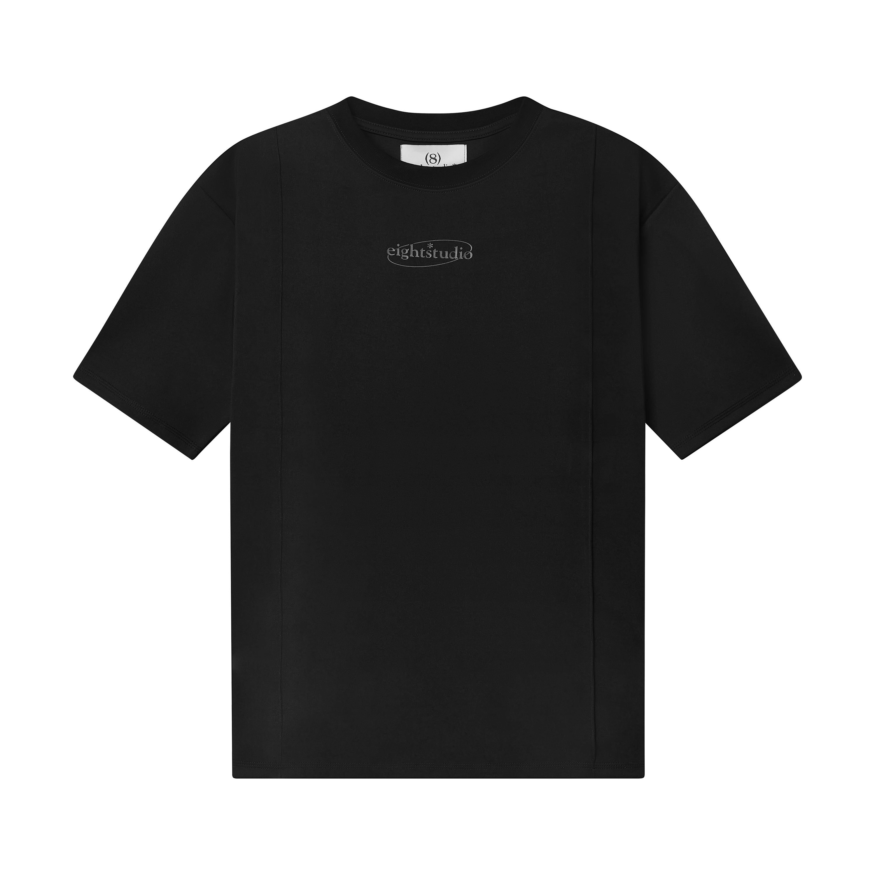 Basic Logo Tee - Áo Thun Unisex Tay Ngắn Màu Trắng/Đen Thun Poly Ít Nhăn Eight Studio