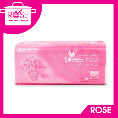 Khăn giấy lụa bless you 2 lớp cao cấp 250 tờ