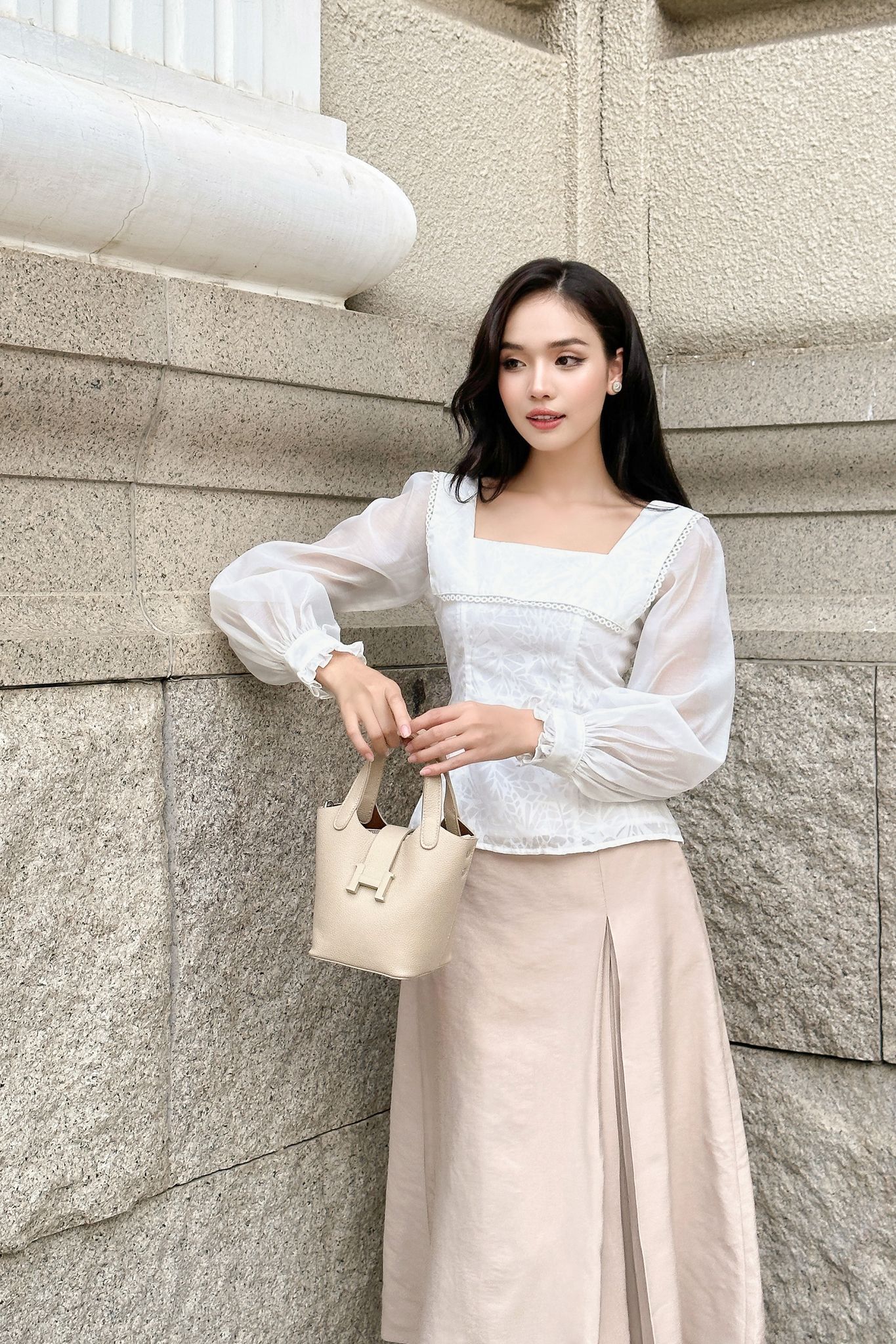 OLV - Chân váy A Line Skirt in Brown