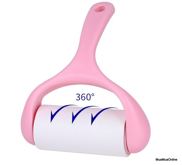 Cây Lăn Bụi Quần Áo Cán Cong Xoay 360 Độ Cao Cấp