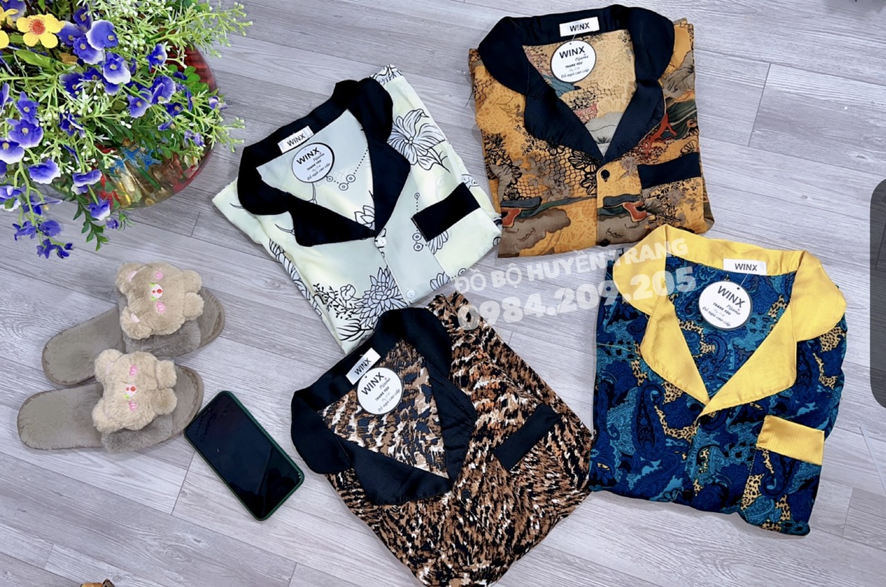 Bộ Pijama Dài Tay Chất Liệu Lụa Mango Cao Cấp