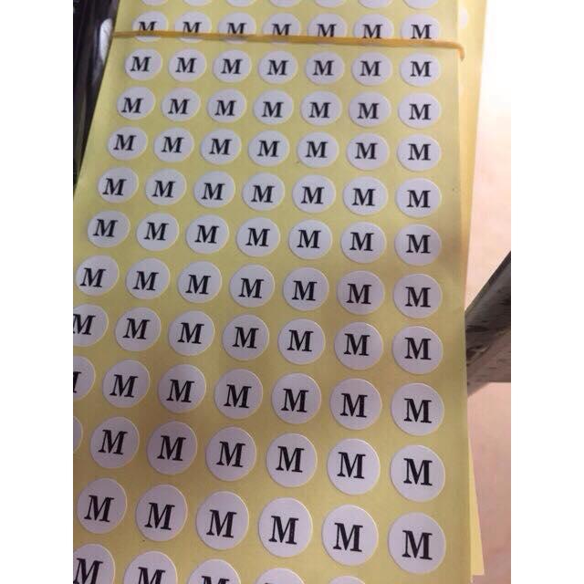 Tệp 140 miếng Decal dán size, size số dán mác quần áo