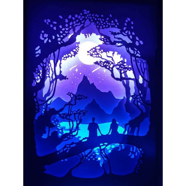 Đèn Giấy 3D Nghệ Thuật, Đèn Tranh, Đèn Ngủ Trang Trí Phòng 3D - Đèn giấy, Đèn trang trí, Đèn tranh 3D, Đèn trang trí 3D, Đèn giấy nghệ thuật, Đèn nghệ thuật 3D, Đèn điện 3D