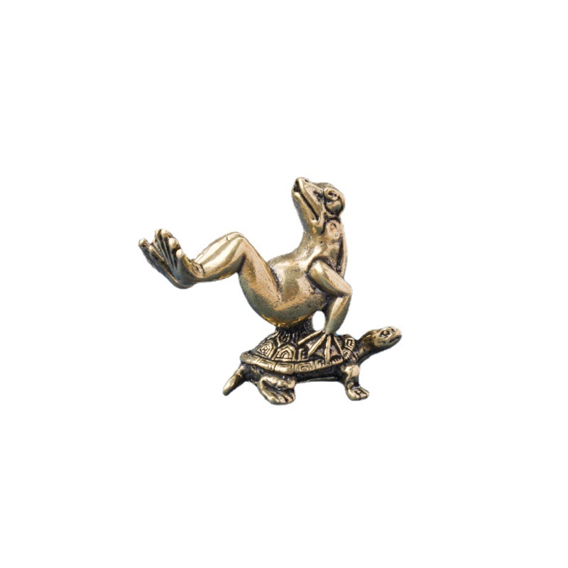 Tượng Phong Thủy Hình Rùa Cõng Ếch (Kích Thước: 3.2 x 2.5cm)