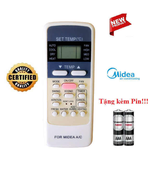 Điều khiển điều hòa Midea các dòng Midea 1& 2 chiều MSAFA MSAF MSAB  MSFR- Hàng tốt