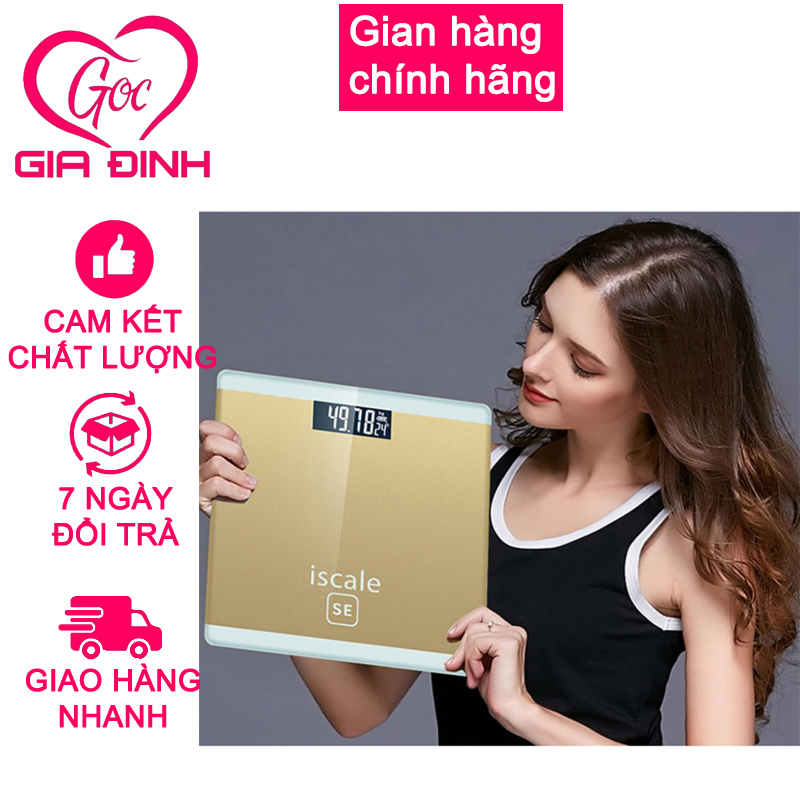 Cân sức khoẻ công nghệ cảm biến nhiệt độ ISCALE GocgiadinhVN- Vàng