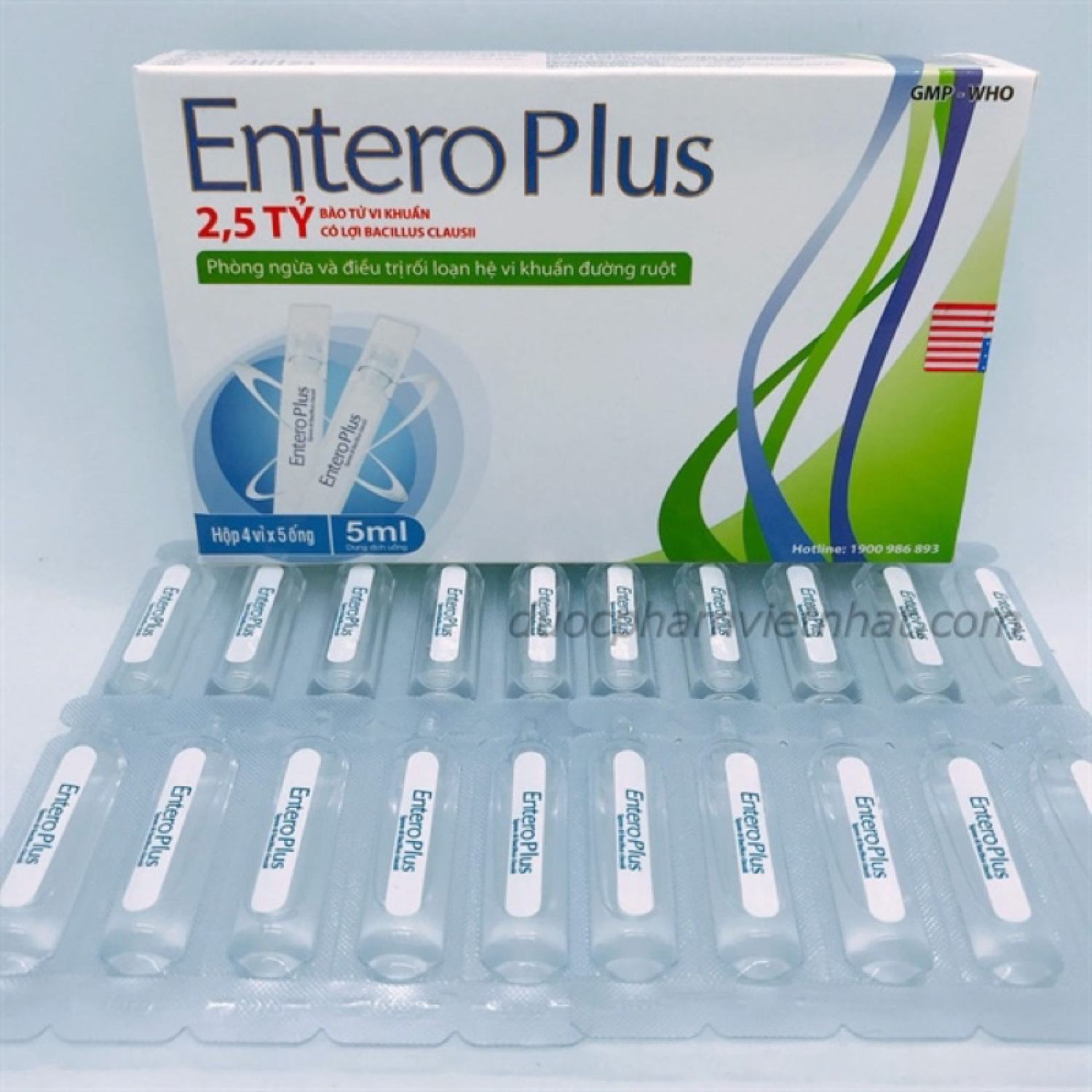 Men vi sinh Entero Plus - Hộp 20 ống