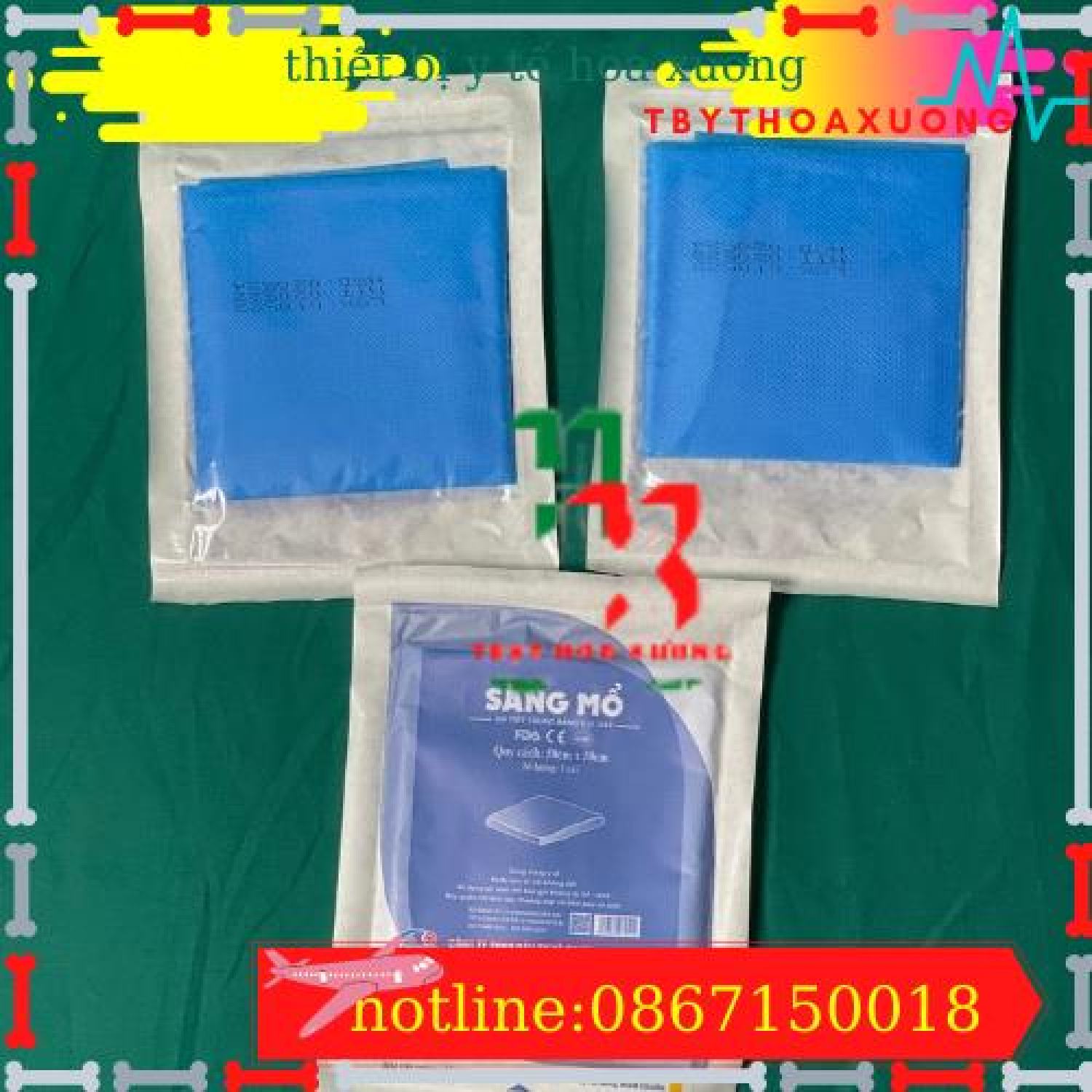 Com bo 10 sǎng mổ y tế, sǎng mổ an lành tiệt trùng từng cái các cỡ