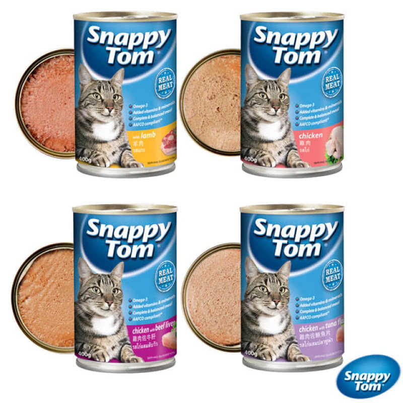 Pate cho mèo Snappy Tom lon 400 gram - nhập khẩu thái lan