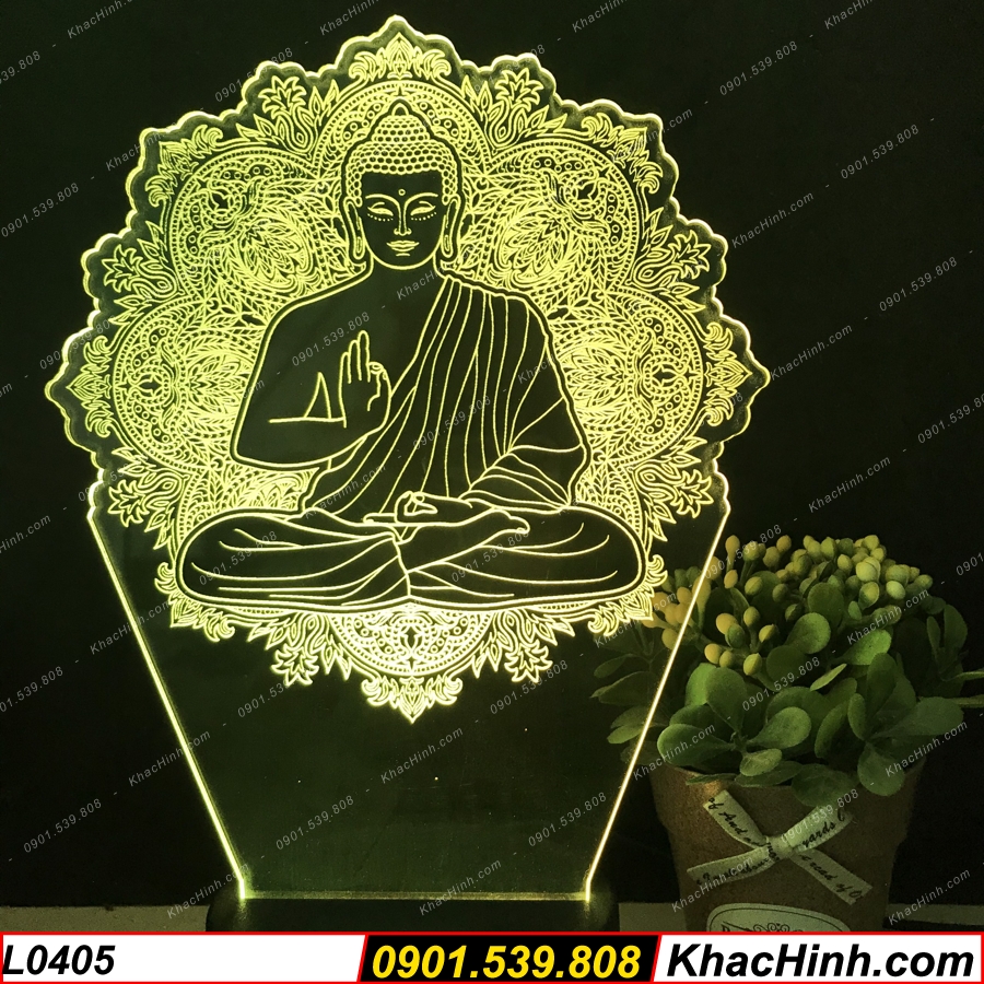 [HCM]Đèn thờ led 16 màu Hình Phật 405 Đèn thờ Quan Âm Bồ Tát Đèn trang trí quà tặngthiết kế và khắc hình kích thước theo yêu cầu
