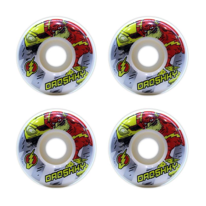 Mua Bộ Bánh Ván Trượt Skateboard Cao Cấp Châu Âu- DROSHKY SUPERHERO SLOWLY FLASH WHITE 100A WHEELS 52MM