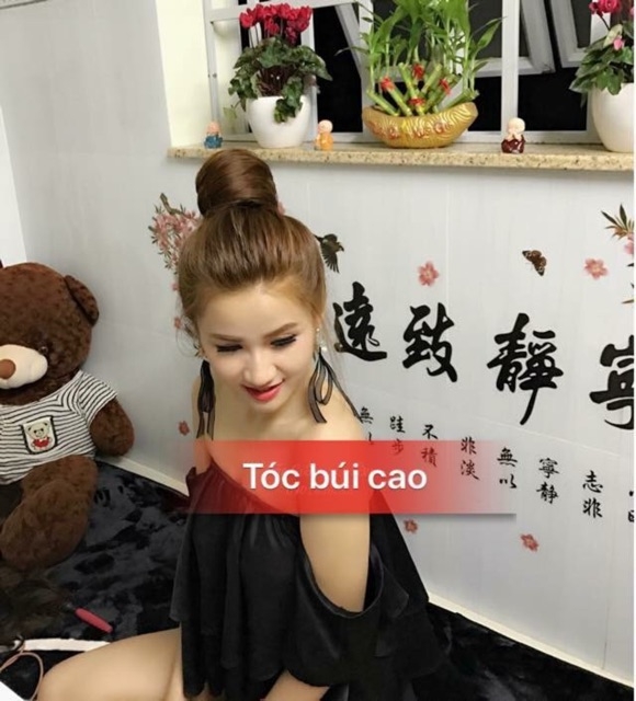 [ hàng hót, bao đẹp ] tóc giả nữ búi phồng cao cấp, tóc búi giả, búi dài. tóc giả hàn quốc