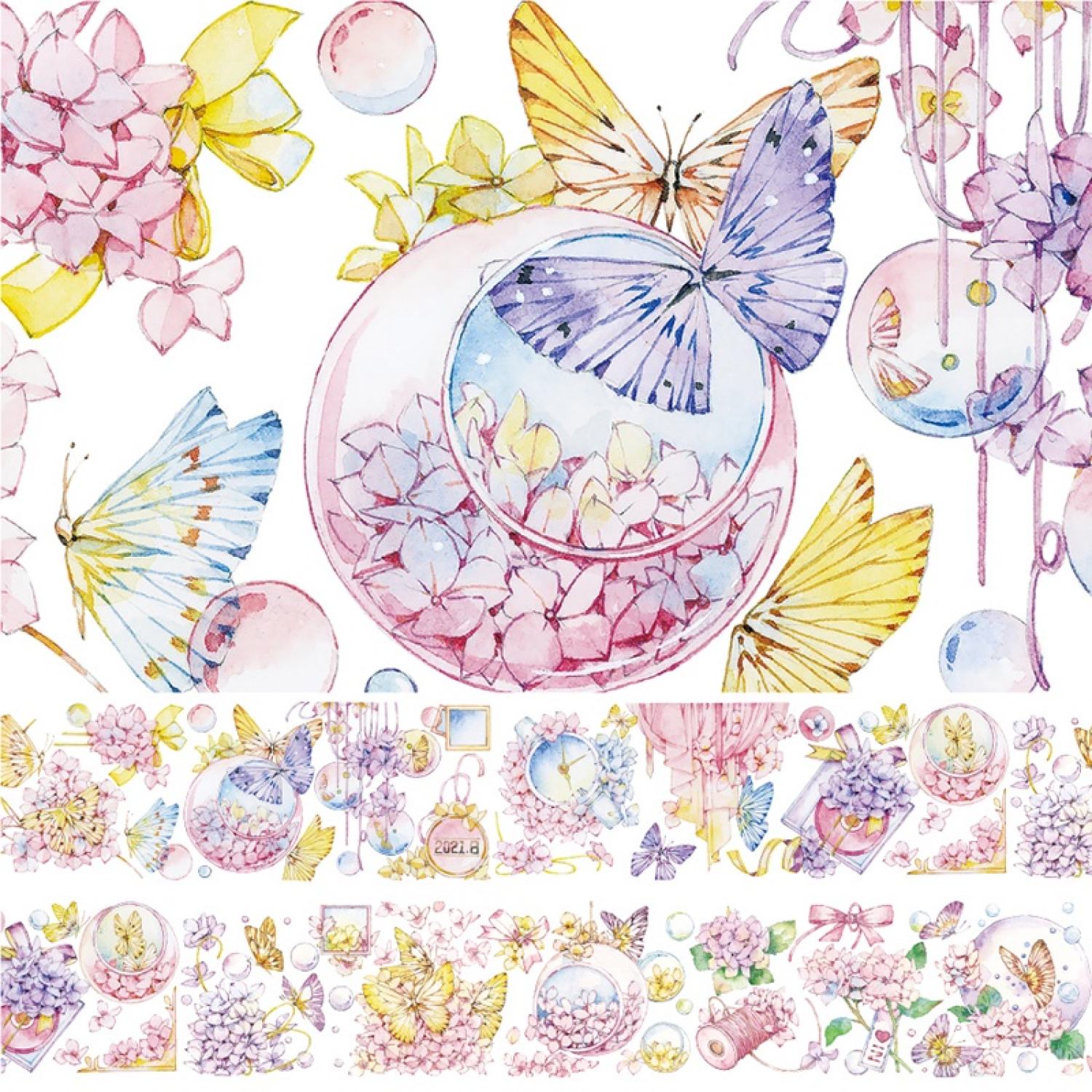 [chiết] washi tape hoa cẩm tú cầu
