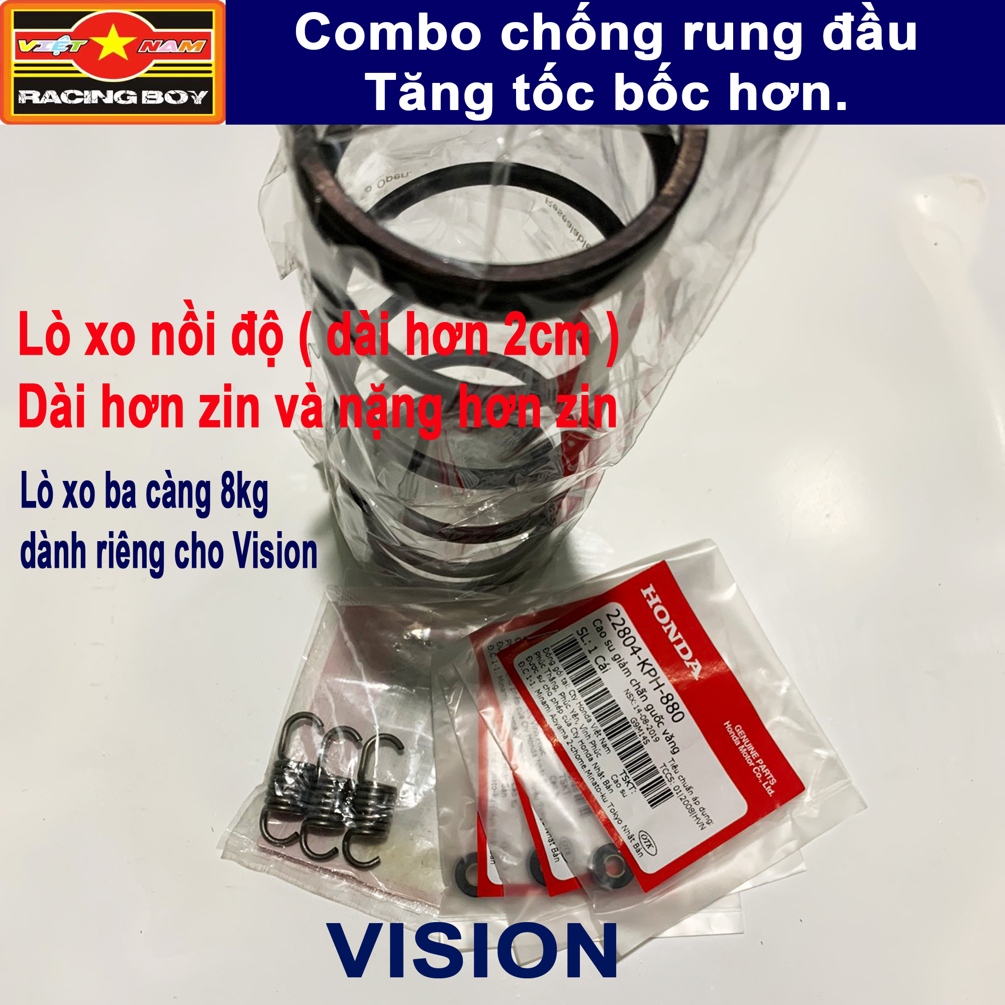 Combo lò xo nồi độ cho Vision - Tăng tốc bốc và mạnh hơn