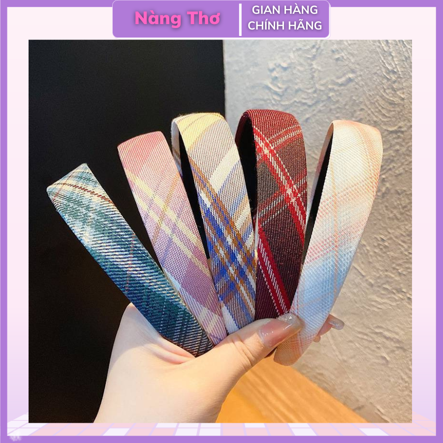 Bờm/Cài Tóc Nữ Vải Sọc Xinh Xắn Đáng Yêu
