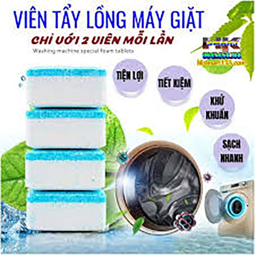 [Sỉ, lẻ: Hộp 12 Viên] Viên Tẩy Vệ Sinh Lồng Máy Giặt