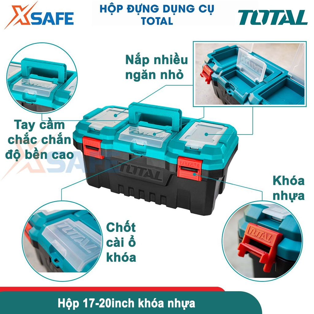 Multi-size 14-20 inch drop resistance crash-resistant tool barrel 1 main compartment, 6 additional compartments, drill tool box
