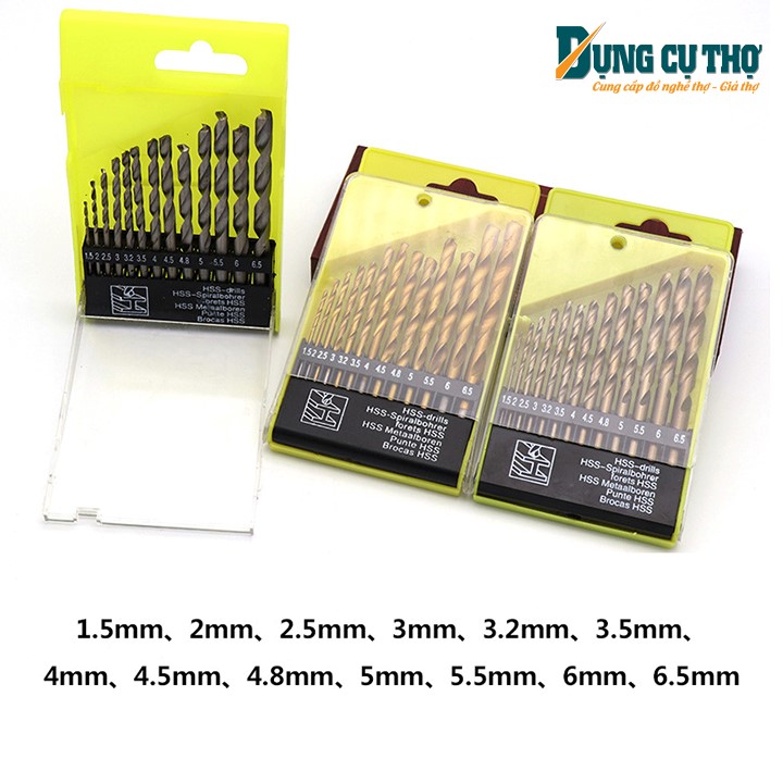 Bộ 13 mũi khoan gỗ thép HSS
