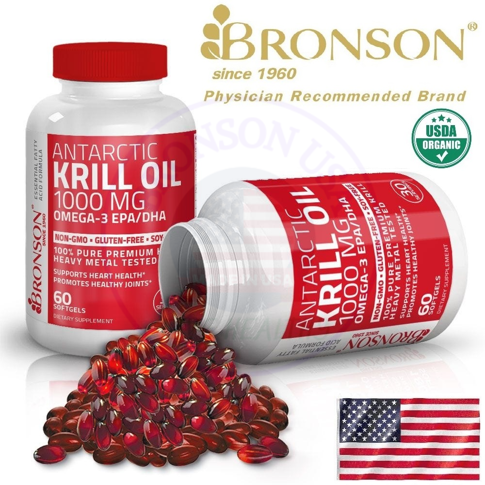 Organic Vitamin Krill Oil Omega 3 EPA DHA - 1000mg - 60 viên Mỹ - Bổ mắt