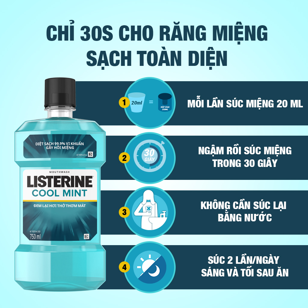 NƯỚC SÚC MIỆNG LISTERINE COOL MINT 750ML