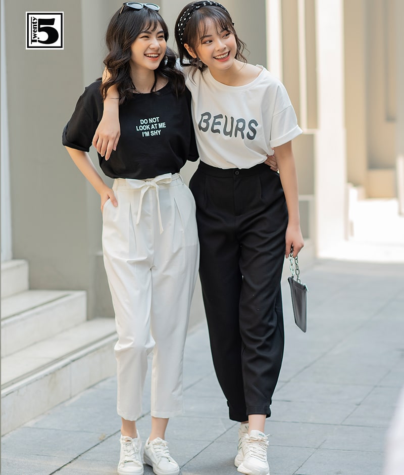 Quần baggy nữ thiết kế thắt nơ TWENTYFIVE M615