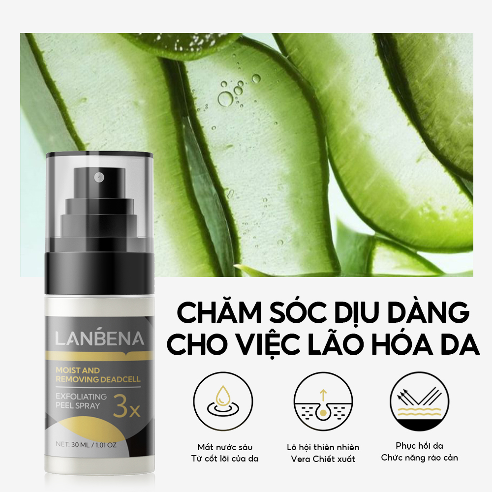 Chai Xịt Tẩy Tế Bào Chết Làm Sạch Da LANBENA 30ml