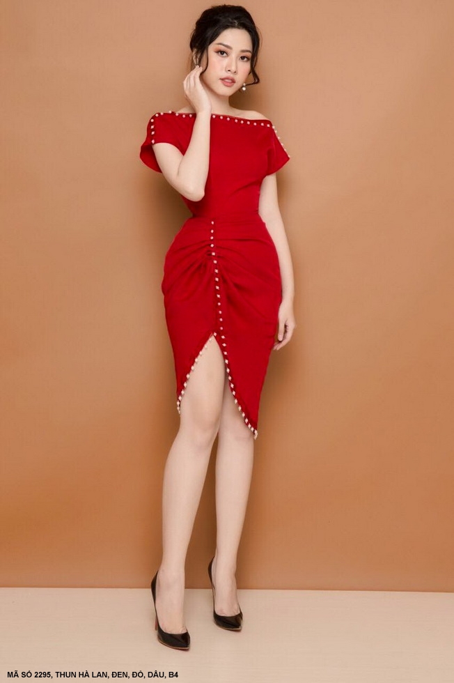 MyDu Shop  | MS 2295 Đầm Thun Umi Kết Ngọc – Kiêu Sa Dự Tiệc, Tôn Dáng Vượt Trội