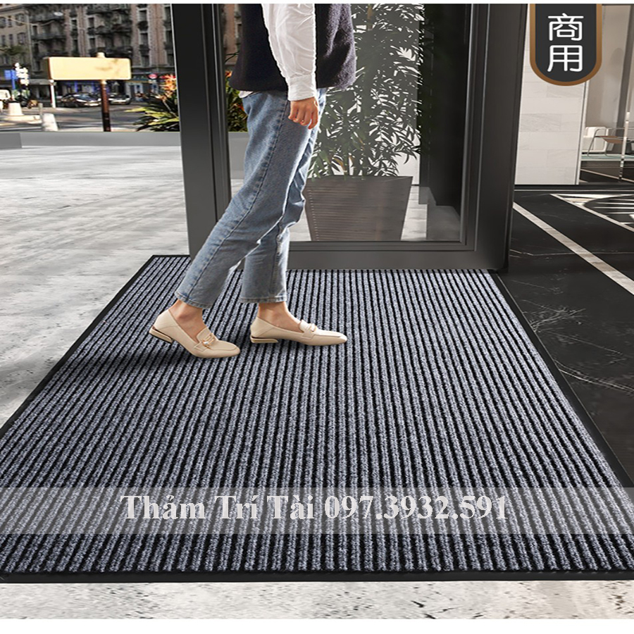 Thảm Chùi Chân Mặt NỈ Đế Cao Su Kích Thước 1,2x2m