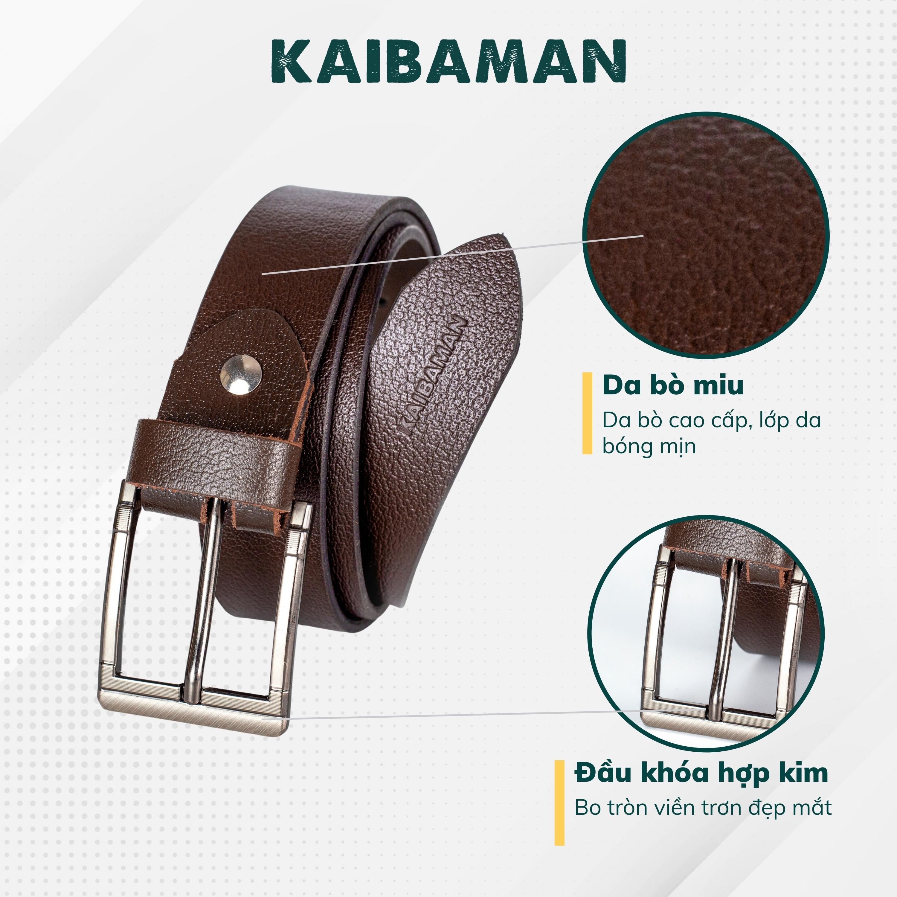 Thắt Lưng Nam Da Bò Khóa Kim Cao Cấp - KAIBAMAN [TL01-013]