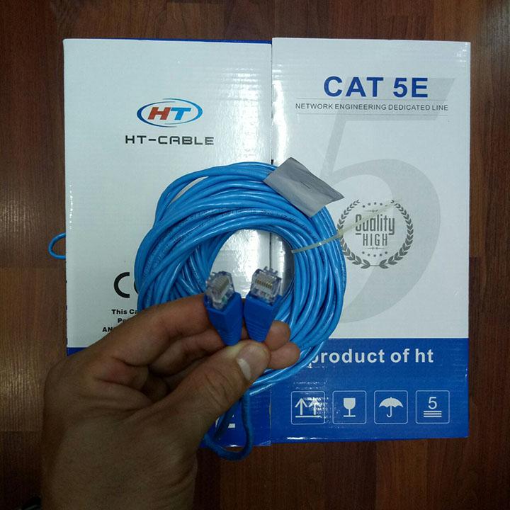 Dây cáp mạng CAT5E UTP - 30 Mét bấm sẵn 2 đầu (Màu xanh, Mới 100%)