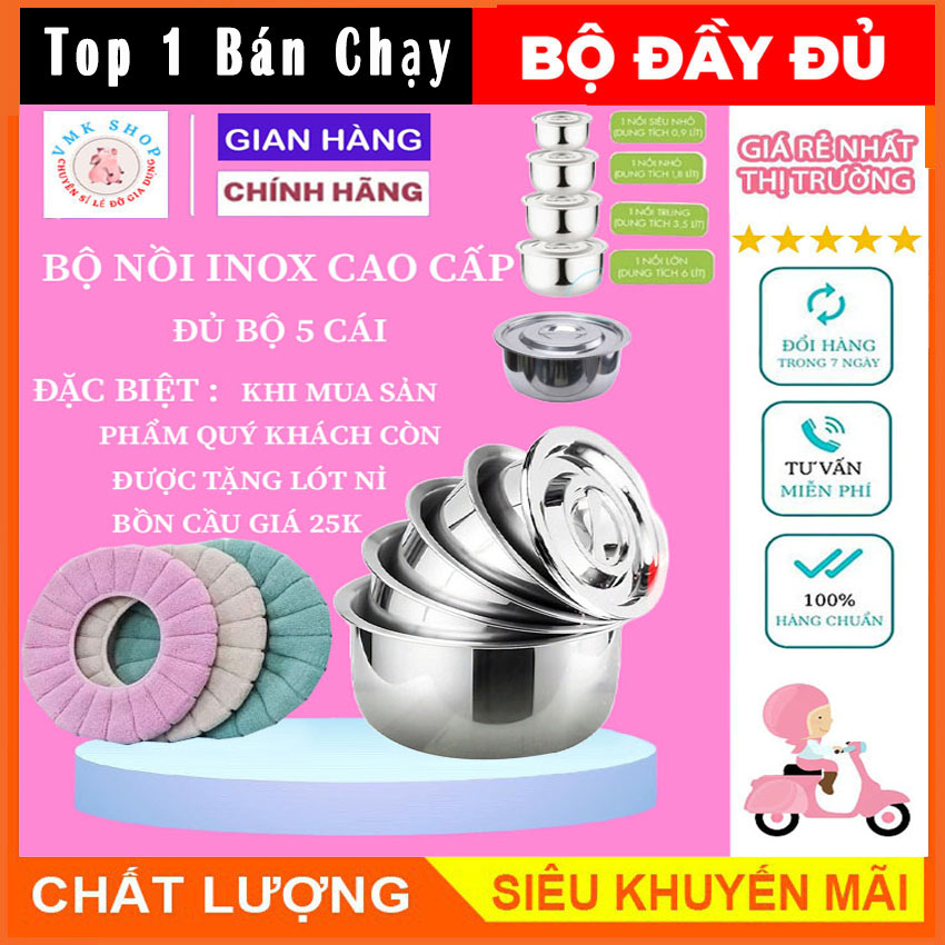 Bộ 5 nồi inox