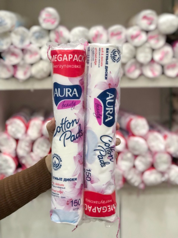 Aura Makeup Remover Cotton Pads (150 Pieces)