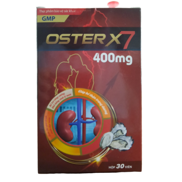 Tinh chất hàu biển osterX7 400mg - Tăng cường sinh lý nam, giảm tiểu đêm, đau lưng, mỏi gối-Hộp 30 viên không có tác dụng phụ, an toàn tuyệt đối cho sức khỏe cao cấp