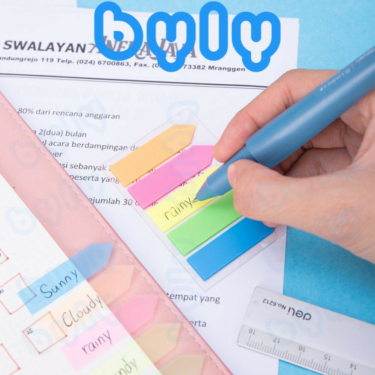 Ship hỏa tốc - Note Phân Trang 100 tờ - 5 Màu DELI  A10602 - ByLy Store