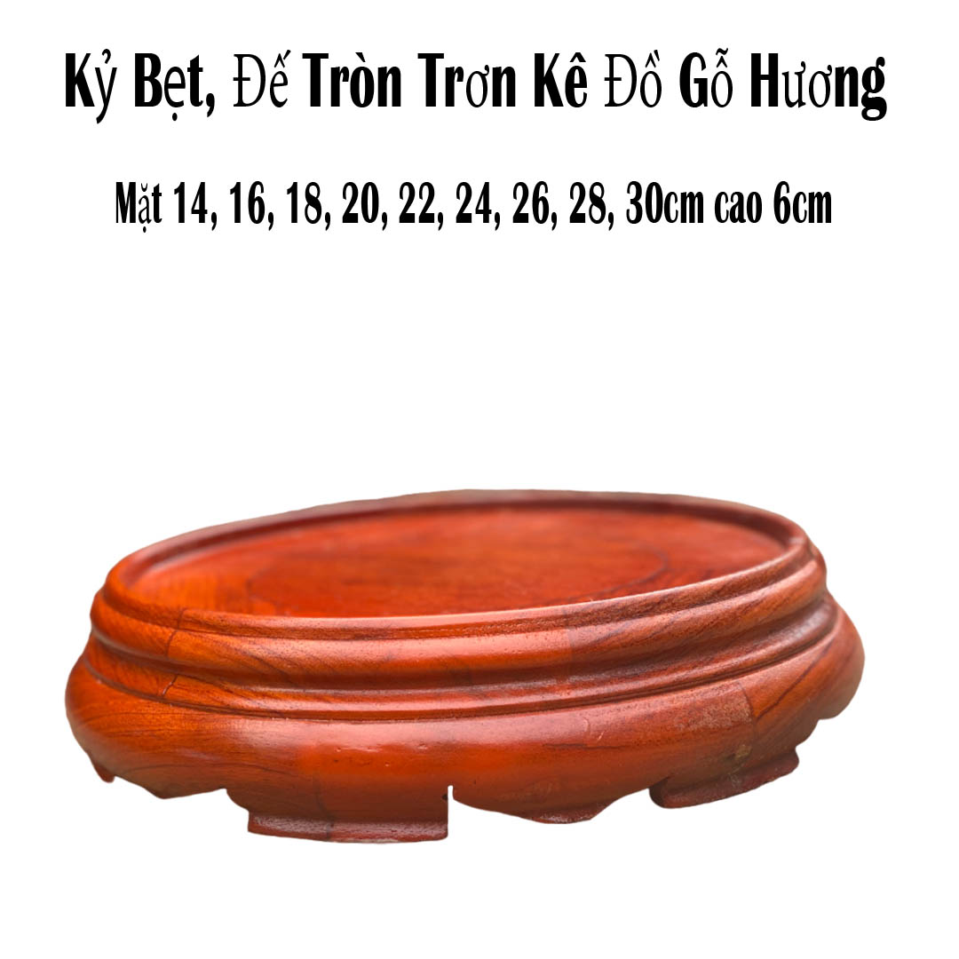 Kỷ tròn-Đôn tròn gỗ-Đế bát hương gỗ hương đế bát hương cao 6cm mặt 12,14,16,18,20,22,24,26,28,30