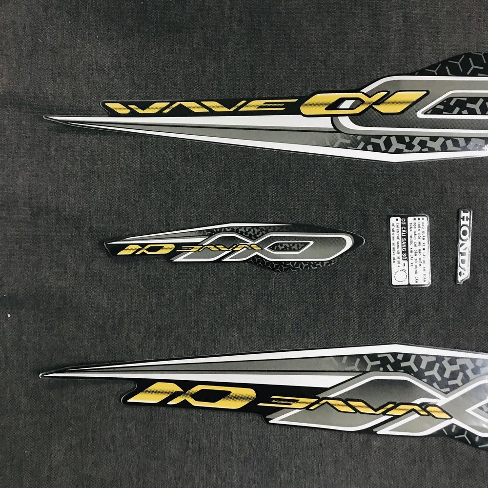 [DECAL MỚI] TEM DÁN XE WAVE ANPHA 3 LỚP ĐỜI 2019 MỚI FULL BỘ (MÀU ĐEN)