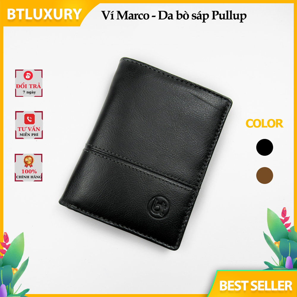 Ví nam da bò sáp Pullup - Ví da nam cao cấp BTLUXURY M101