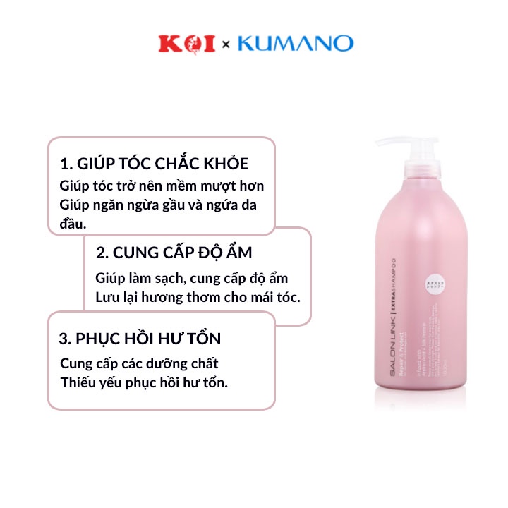 Dầu gội đầu Kumano Salon Link Extra dùng cho tóc thẳng 1000ml