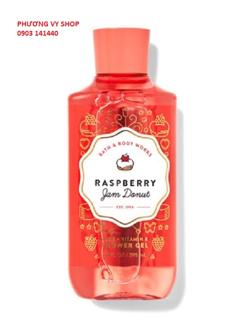 Tắm, dưỡng, xịt thơm toàn thân hương nước hoa bbw raspberry jam donut