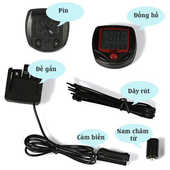 Đồng hồ đo tốc độ xe đạp thể thao Sunding Mai Lee
