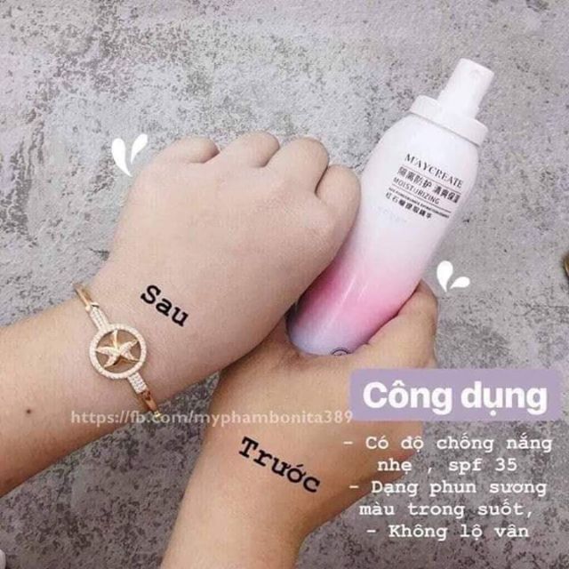 [Lấy mã giảm thêm 30%]Xịt Chống Nắng Maycreate Makup Body