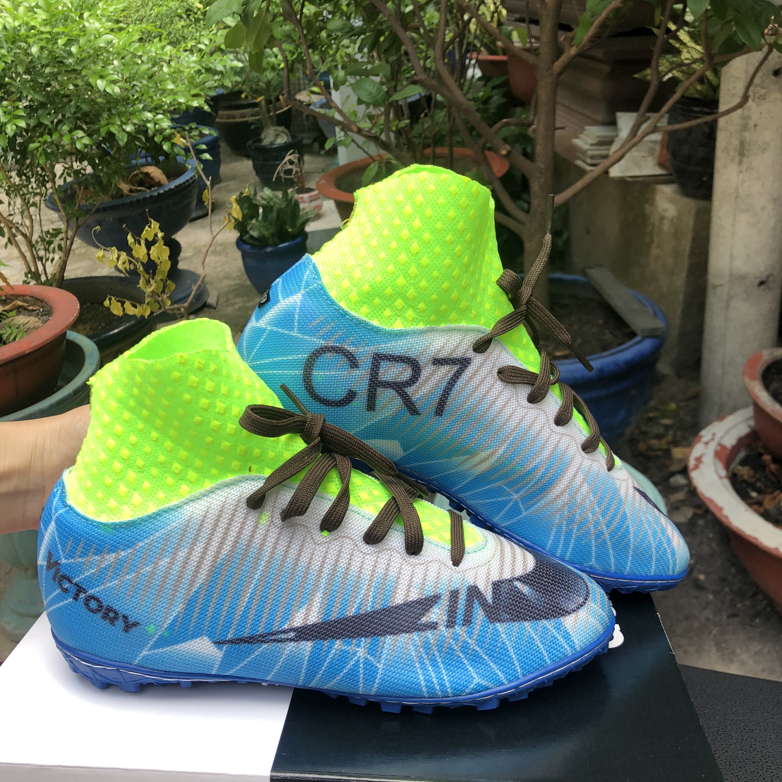 [HCM]Giày đá banh giày đá bóng cổ cao CR7: khâu full đế