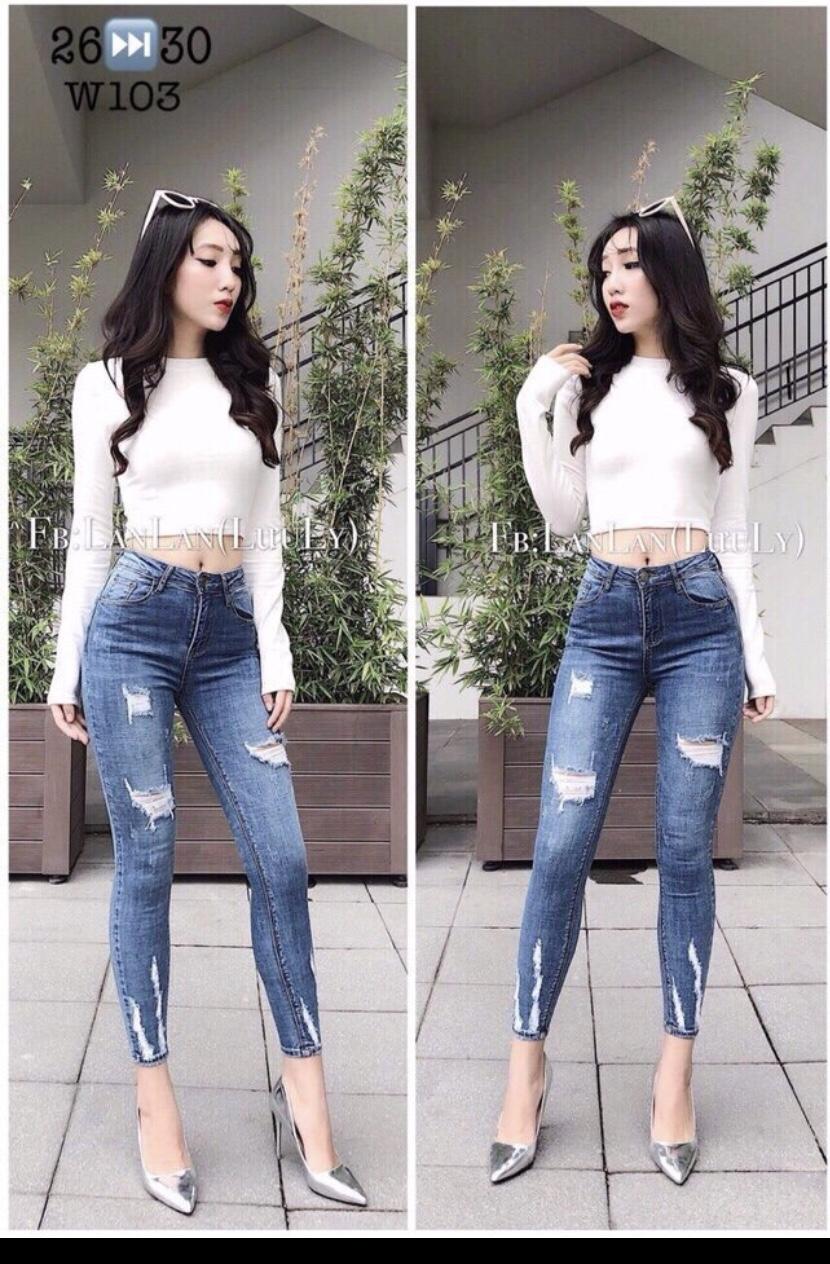 [HCM][40kg~90kg] QUẦN JEAN NỮ BIG SIZE RÁCH ĐẸP 2392 - MoliJeans