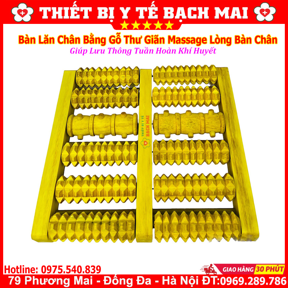 Bàn Lăn Chân gỗ Massage Chân Thư Giãn