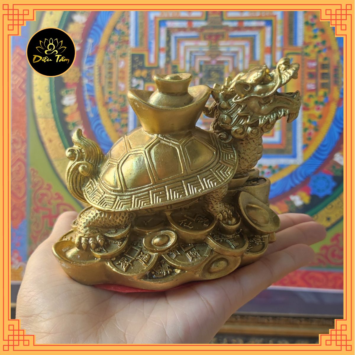 Feng Shui copper statue turtle dragon head turtle
