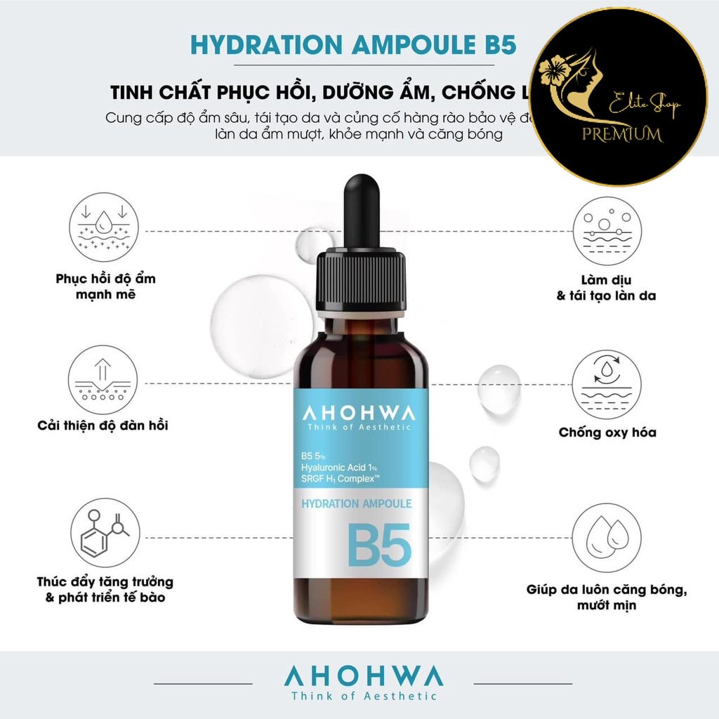 Tinh chất B5 cấp ẩm và phục hồi da Ahohwa Hydration Ampoule