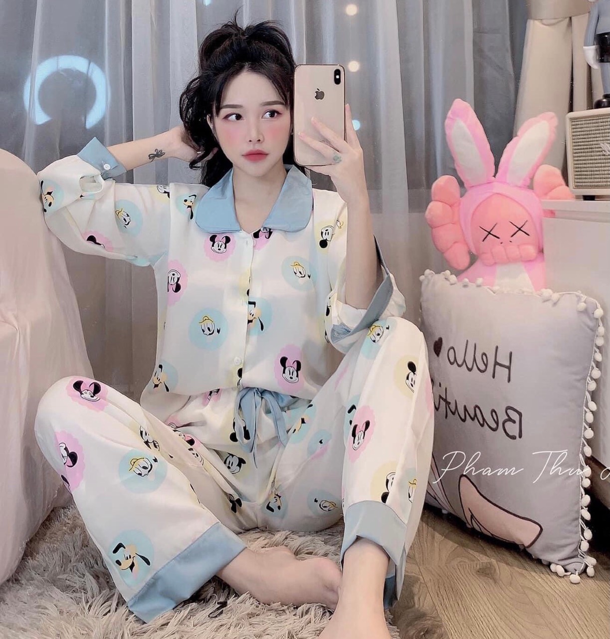 Bộ Lụa Tay Dài Cao Cấp☘️Đồ Bộ Pijama